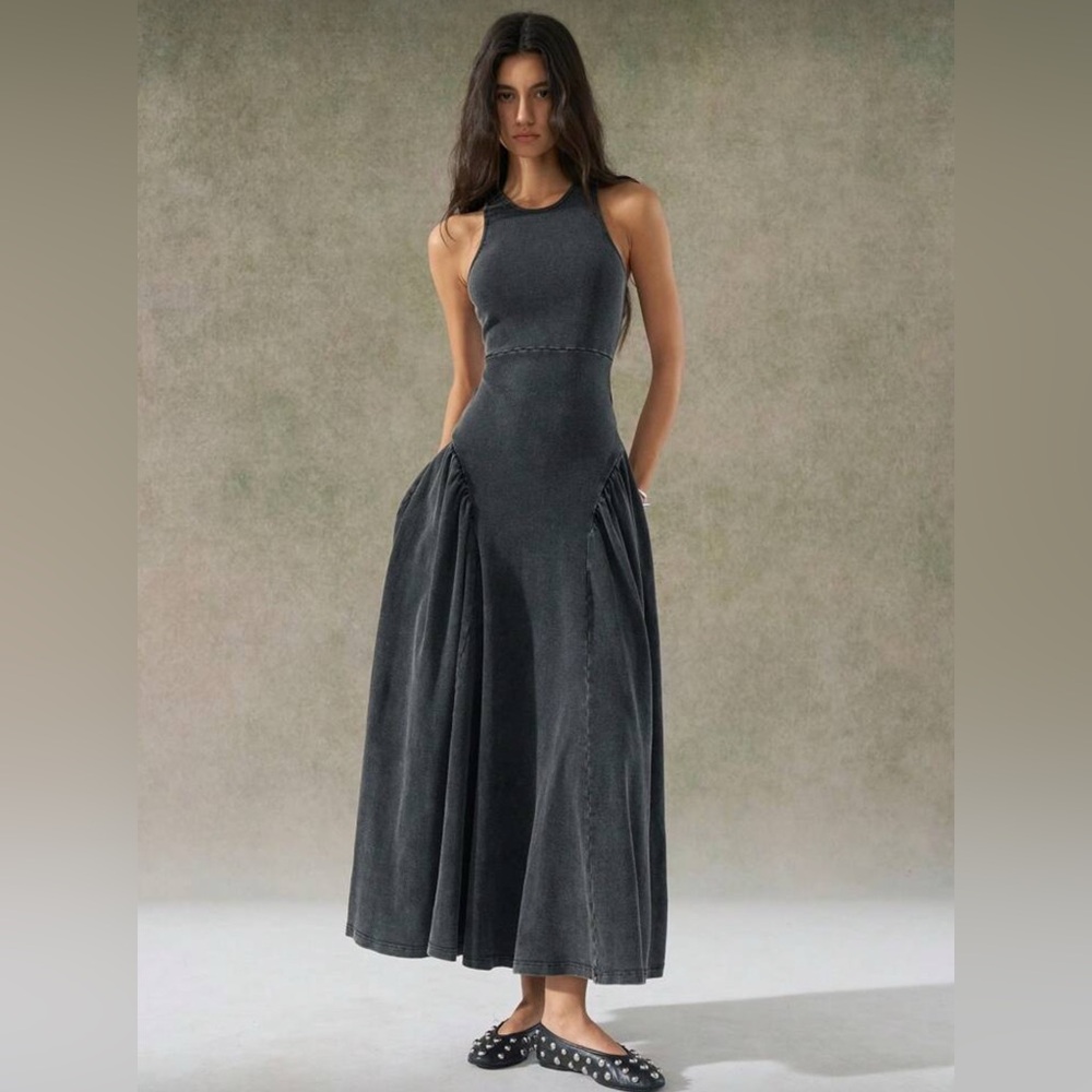 Elegant Black Sleeveless Maxi Dress